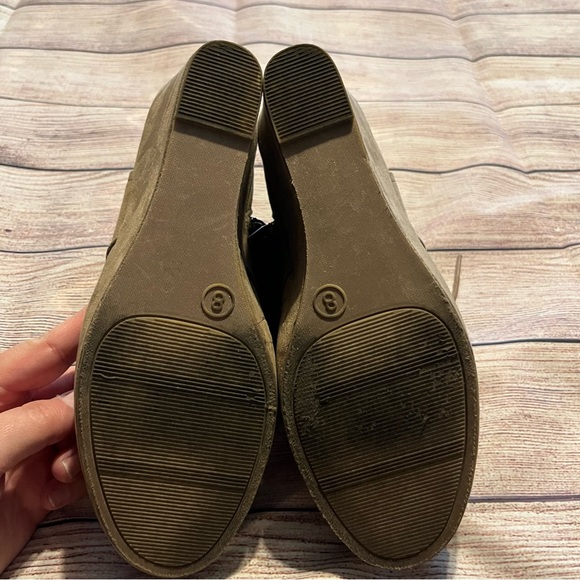 Brown Faux Suede Heeled Lace Up Booties with Side Zipper, Size 8 - Picture 8 of 8